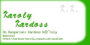 karoly kardoss business card